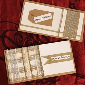 Set of 2 White and Gold Christmas Cards